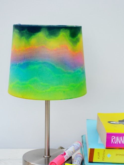 Neon-tie-dye-lamp-shade