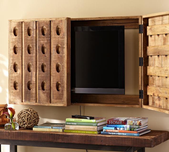 Rack-media-concealing-wood-rustic-cover-for-tv