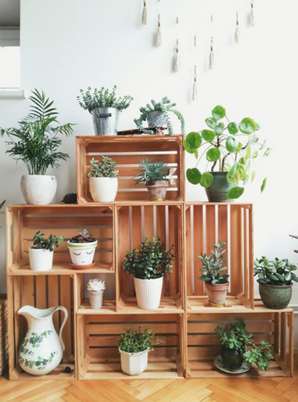 Recycled-crates-plant-stand
