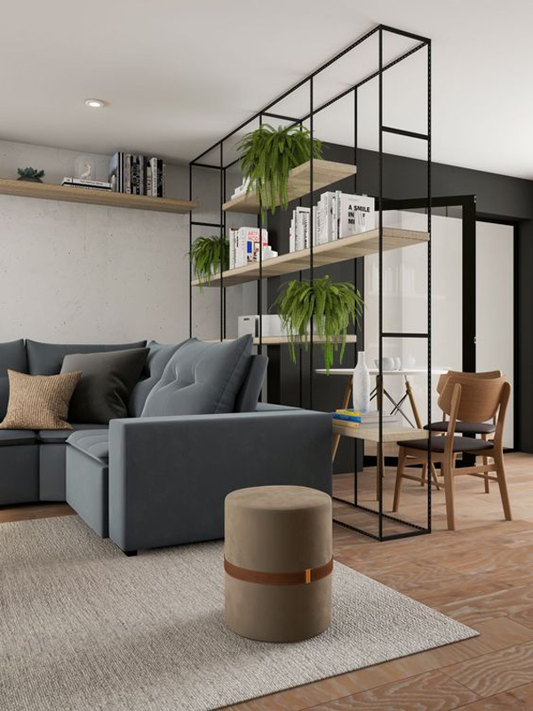 Stylish-rack-divider-for-living-room