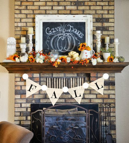 19-bold-faux-fall-flowers-pumpkins-candles-in-vintage-candle-holders