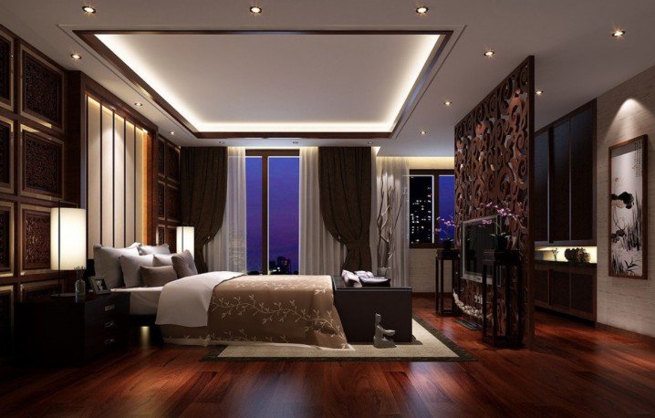 3-dark-hardwood-flooring-ideas-for-bedroom-with-pop-ceiling-designs