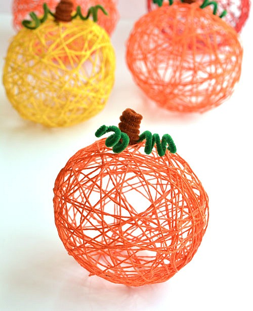 Diy-yarn-pumpkins