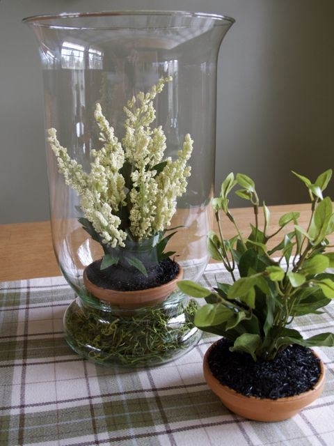 Faux-dirt-centrepiece
