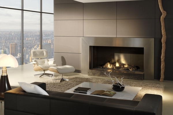 Modern-fireplace-design-ideas-gas-fireplace-stainless-steel-surrounding-loft-design-ideas