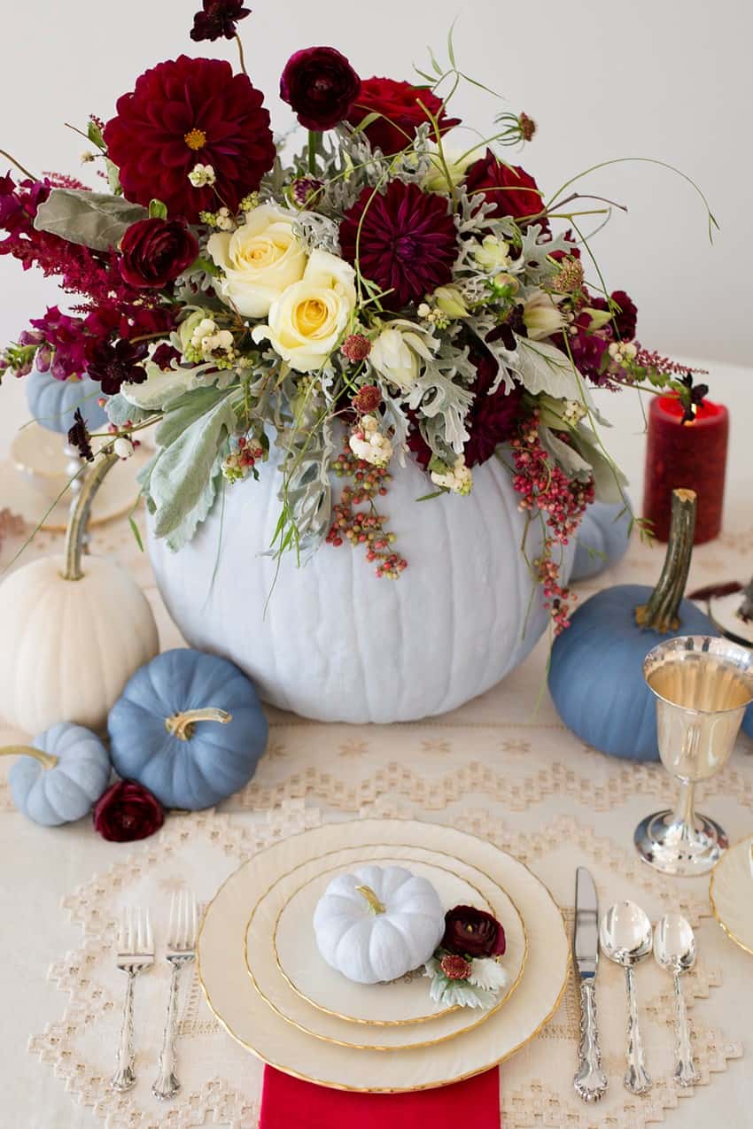 Diy-painted-pumpkin-centerpiece