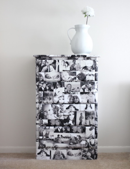 Diy-dresser-covered-with-photos
