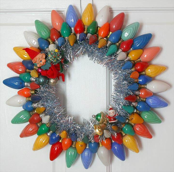 Recycled-bulb-wreath