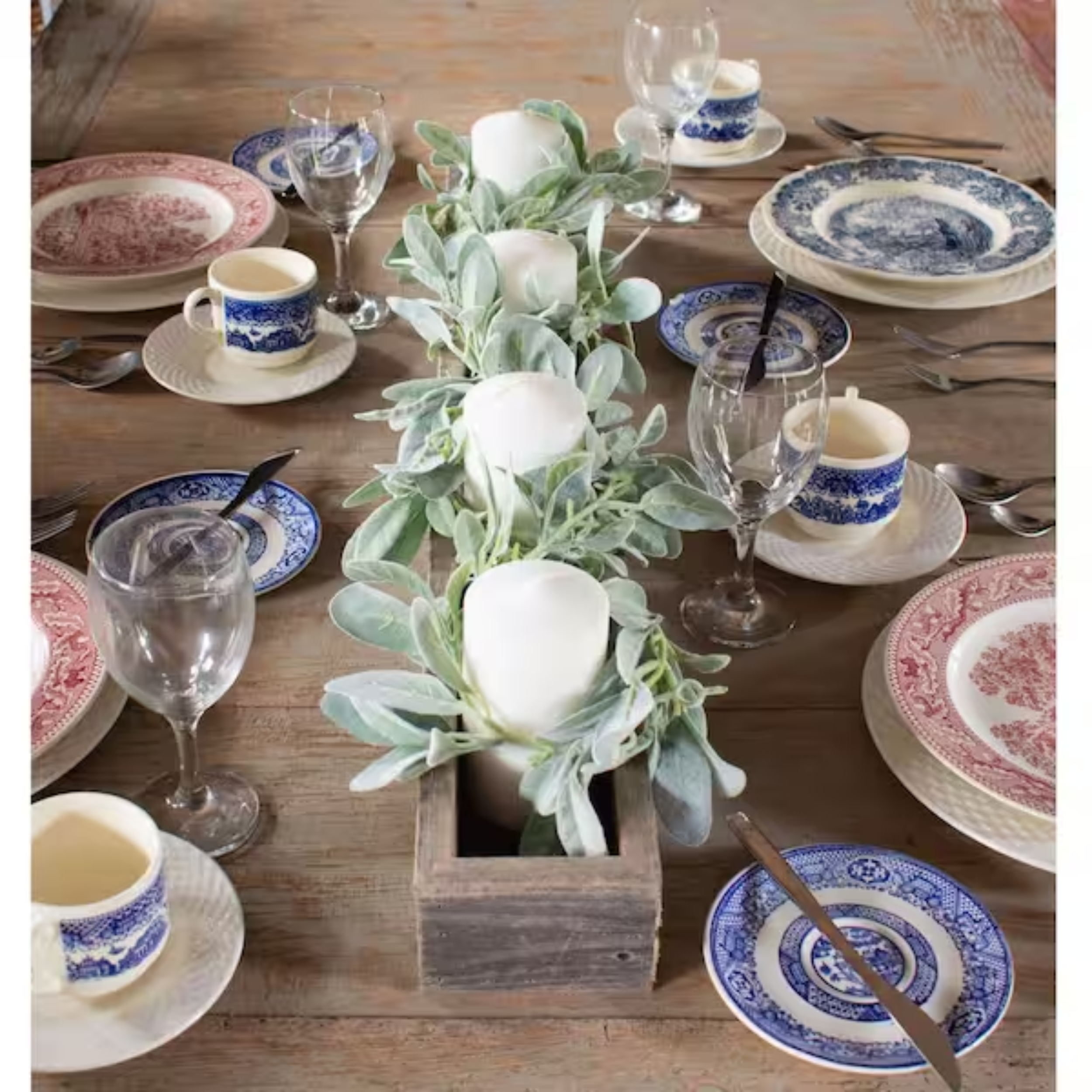 Rustic farmhouse weathered gray centerpiece decorative display box
