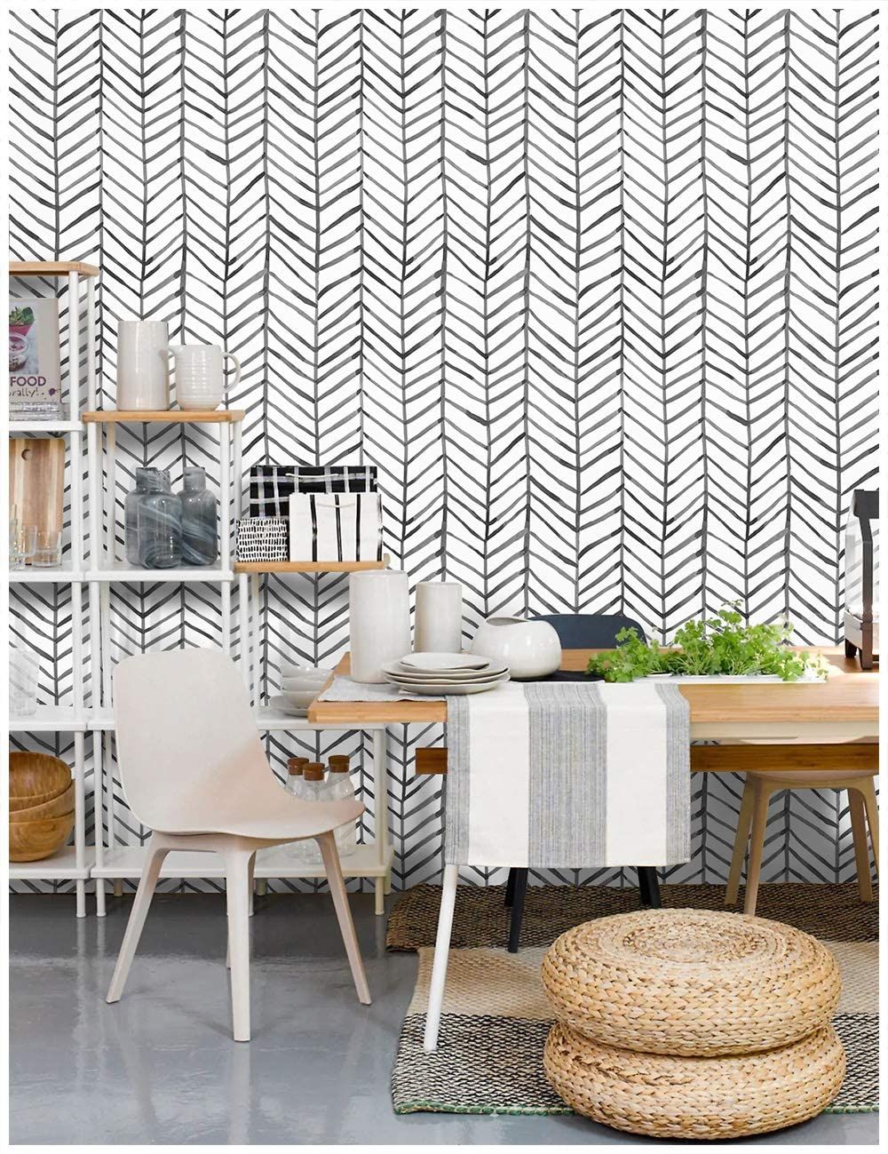 Wallpaper-herringbone-black-white-vinyl