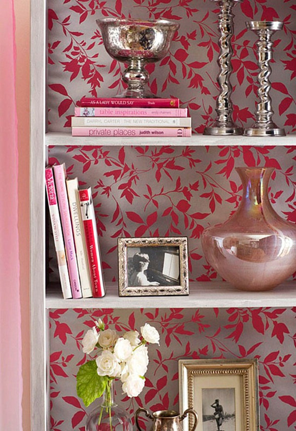 Bookshelf-with-wallpaper