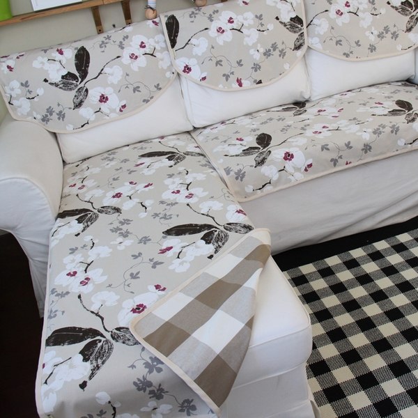 Contemporary-sectional-sofa-cover-floral-motifs