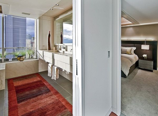 Modern-red-shade-rug-for-the-bathroom