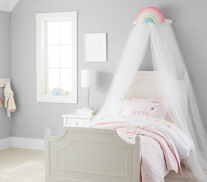 White-sheers-tulle-modern-rainbow-cornice-canopy