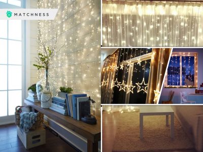 45 string light curtain ideas