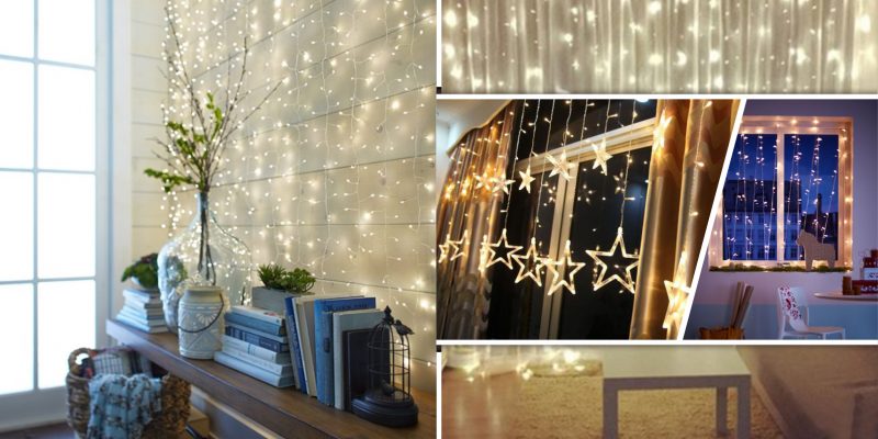 45 string light curtain ideas