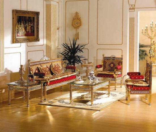 Classic-living-room-furniture-with-gold-accented-chairs-and-center-table