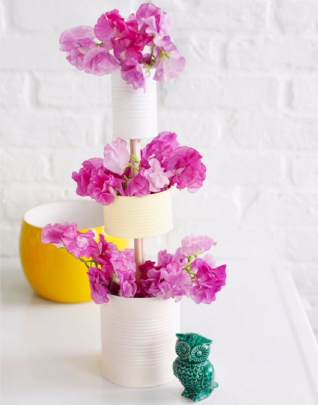 Diy-tiered-vase-of-tin-cans