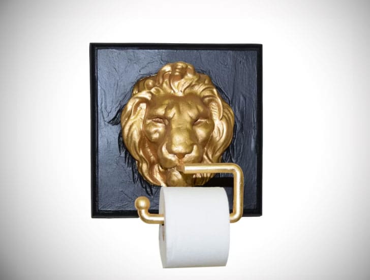 Old-world-lion-face-wall-mount-toilet-paper-holder