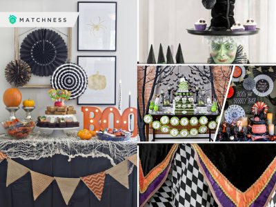 Spooky party set up for halloween celebration