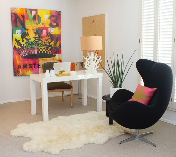 Stylish-minimalist-home-office-with-arm-chair