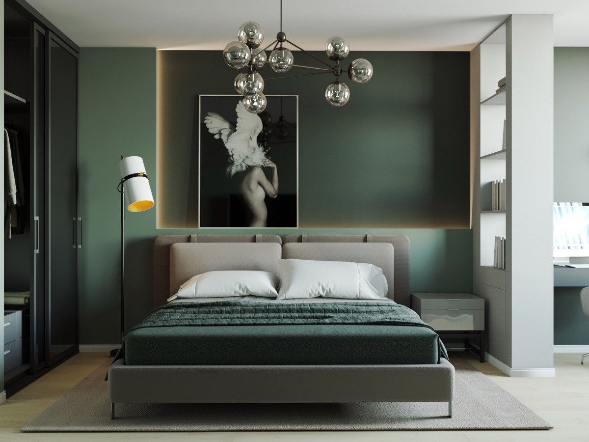 Dark-green-bedroom-walls