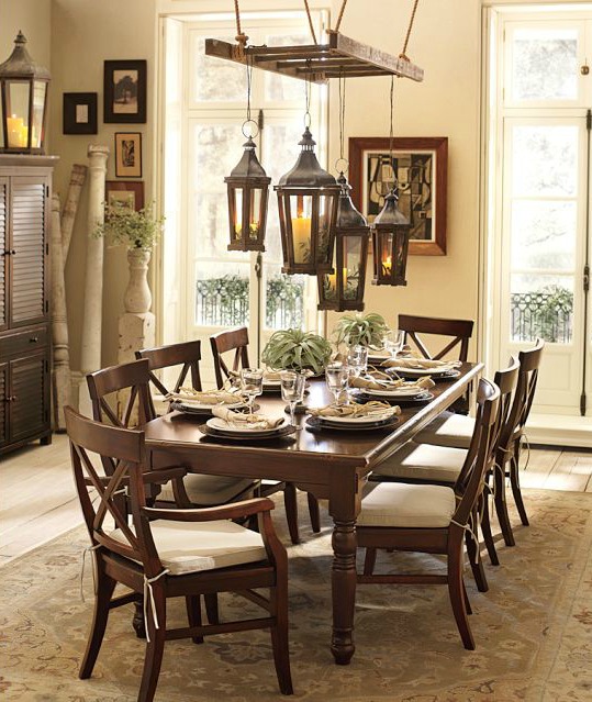 Lanterns-hanging-ladder-dining-table