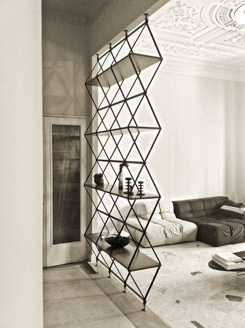 17-a-contemporary-room-divider-of-metal-and-wood-is-a-stylish-idea-with-a-touch-of-pattern