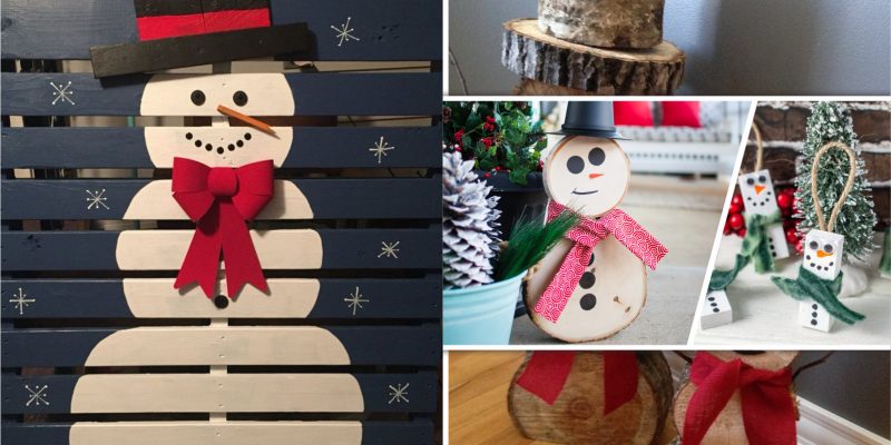 20 creative wooden snowman crafts2