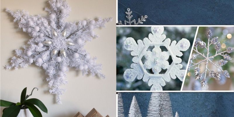 25 frosted christmas snowflake decorations
