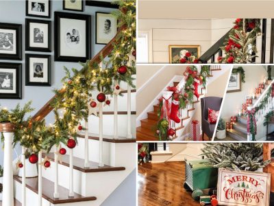 55 ideas for christmas stair decoration2
