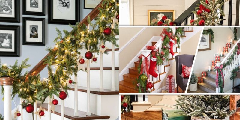 55 ideas for christmas stair decoration2
