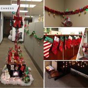 50 inviting christmas office decorations5