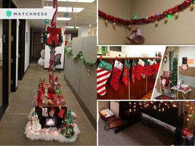 50 inviting christmas office decorations5