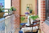 Balcony decor with potted flowers