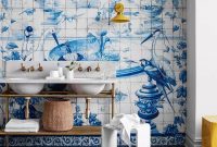 Bathroom art with mural