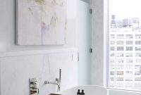 Bathroom with contemporary garden tub