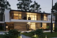 Beautiful exterior with glass railings
