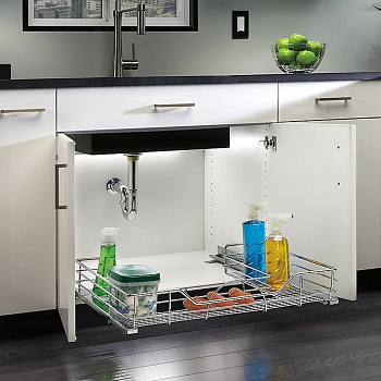 Boost storage space with an under sink organizer Standout Laundry Room Sink Ideas That Great For Function And Space