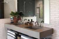 Concrete double sink