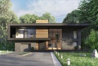 Exterior design with charcoal and wood
