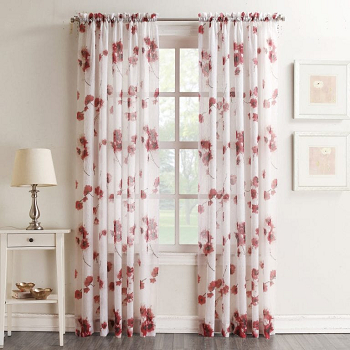 Floral patterns on your sheer curtains Aesthetic Curtain Ideas For Large Windows That Offer More Sunlight And House Airier