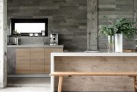 Industrial kitchen decor with woods