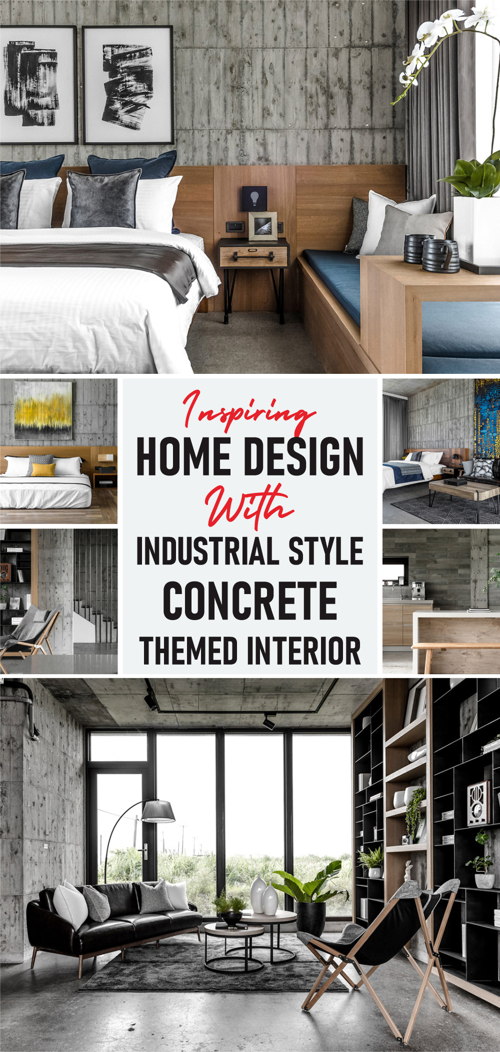 Inspiring home design with industrial style concrete themed interior 1