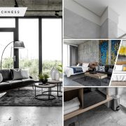 Inspiring home design with industrial style concrete themed interior fi