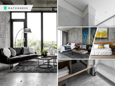 Inspiring home design with industrial style concrete themed interior fi