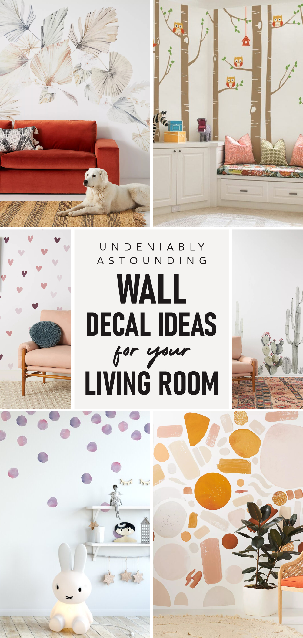 Undeniably astounding wall decal ideas for your living room 1