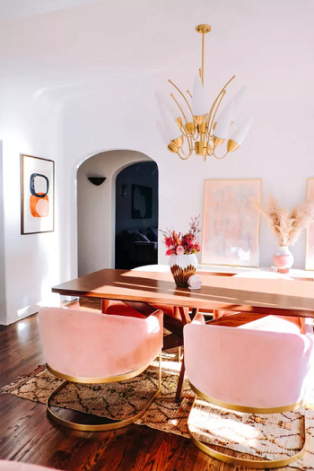 Velvet dining room Idyllic Modern Dining Room To Offer You Eating In Style