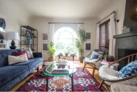 With an oversized pattern rug