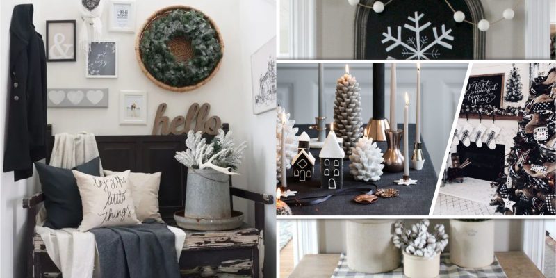 30 timeless black and white winter decor ideas2